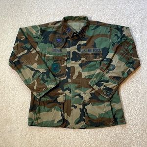 Vintage Pacific Air Force Military Camo Cargo Shirt